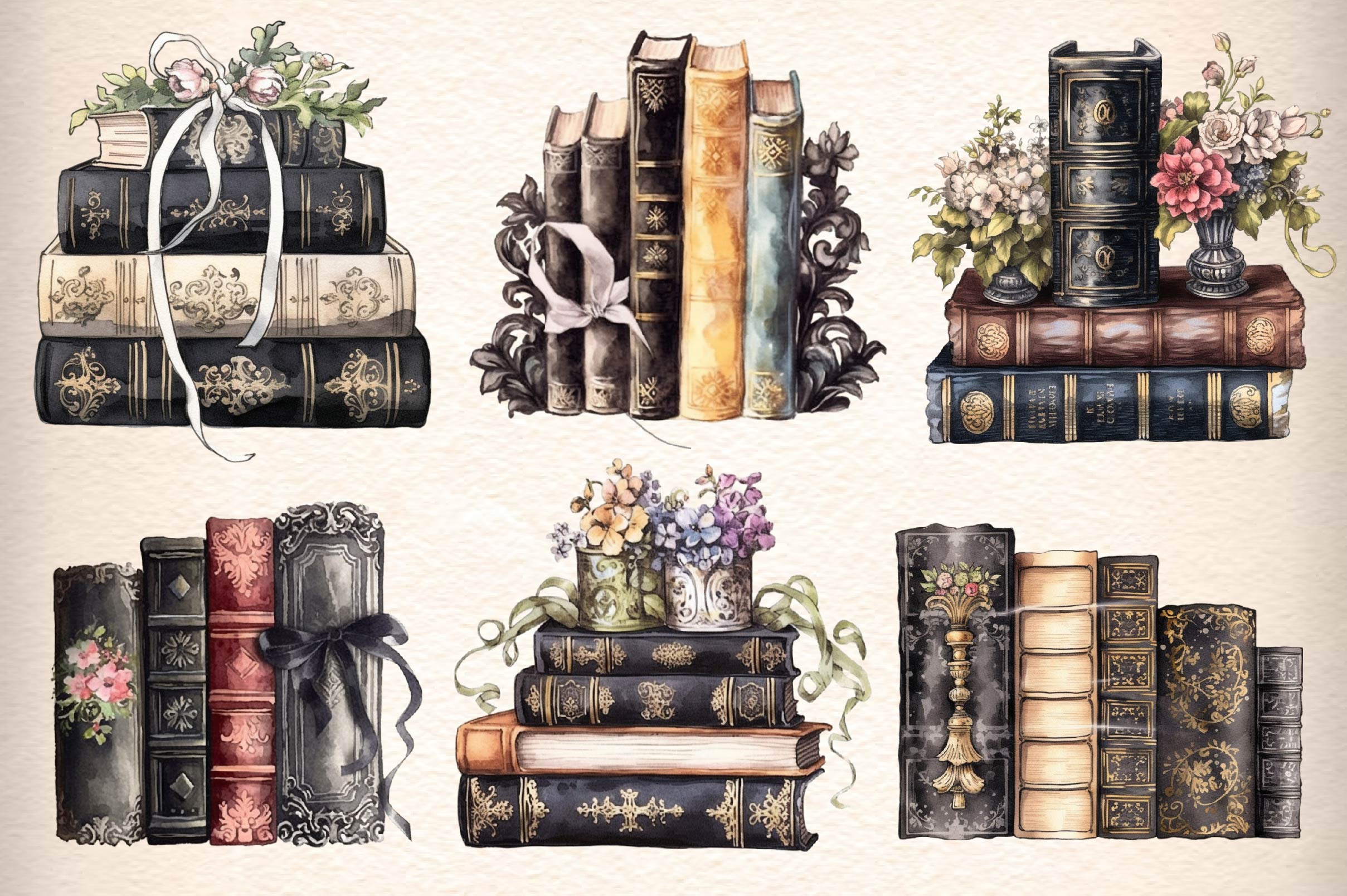 Victorian Books Clipart Bundle - CraftNest - Digital Crafting and Art