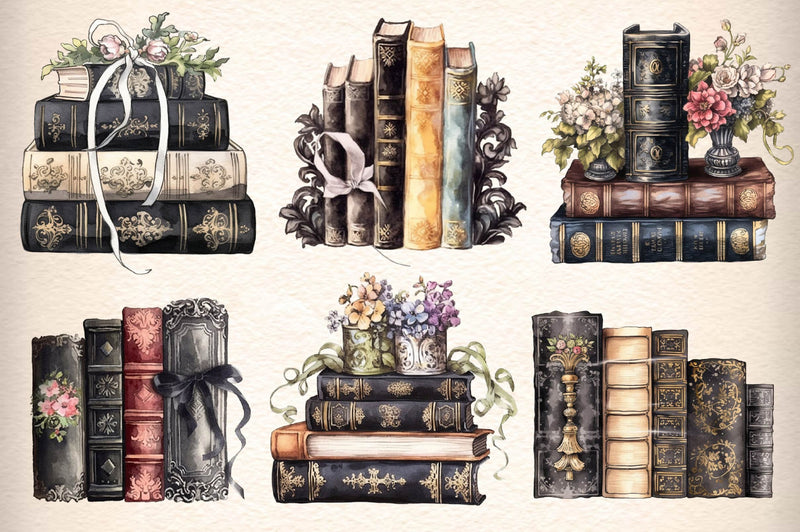 Victorian Books Clipart Bundle - CraftNest - Digital Crafting and Art
