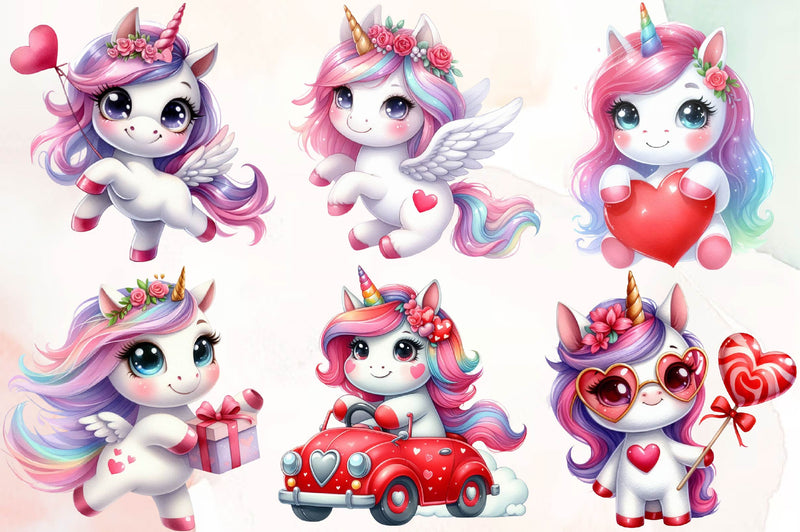 Cute Unicorn Clipart Bundle 3 - CraftNest - Digital Crafting and Art