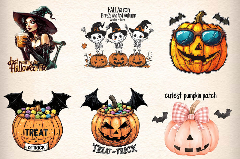 Fall Pumpkin & Halloween Pumpkin Quotes Clipart Bundle - CraftNest - Digital Crafting and Art