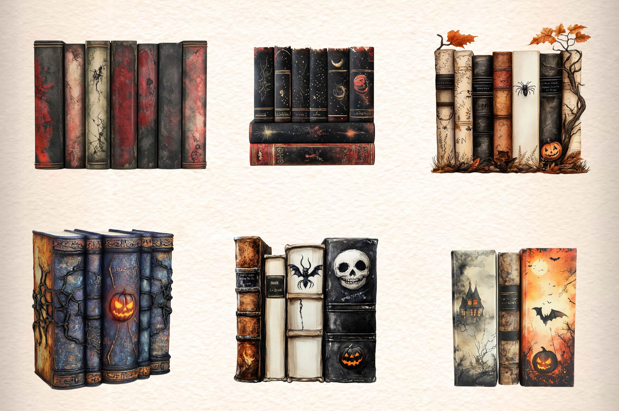 Halloween Book Spine Clipart Bundle - CraftNest - Digital Crafting and Art