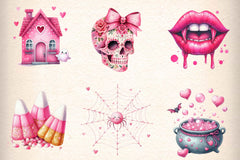 Pink Halloween Pumpkin Clipart Bundle - CraftNest - Digital Crafting and Art