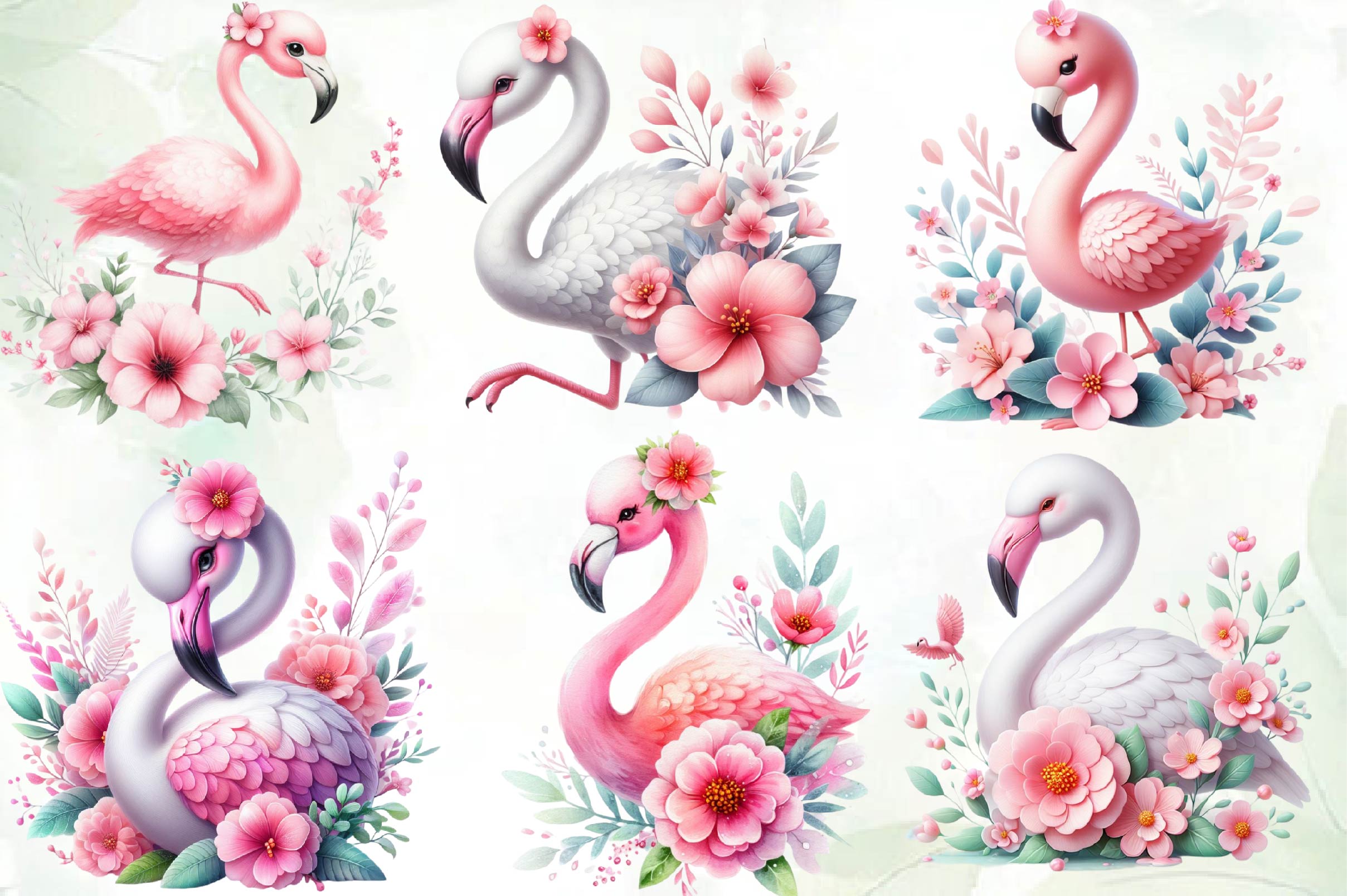 Mothers Day Flamingo Clipart Bundle - CraftNest - Digital Crafting and Art