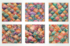 Mermaid Pattern Background Clipart Bundle - CraftNest - Digital Crafting and Art