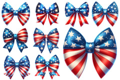 4th Of July Big Bow Ribbon Clipart Bundle - CraftNest - Digital Crafting and Art