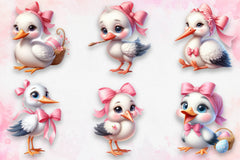 Mint Stork Baby Shower Clipart Bundle - CraftNest - Digital Crafting and Art
