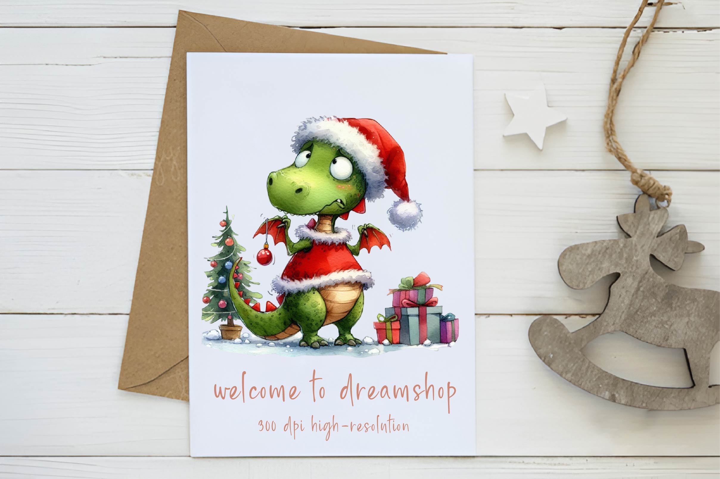 Christmas Funny Dinosaur Clipart Bundle - CraftNest - Digital Crafting and Art