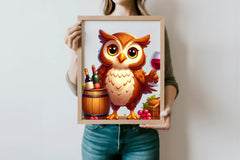 Wine Owl Clipart Bundle - CraftNest - Digital Crafting and Art