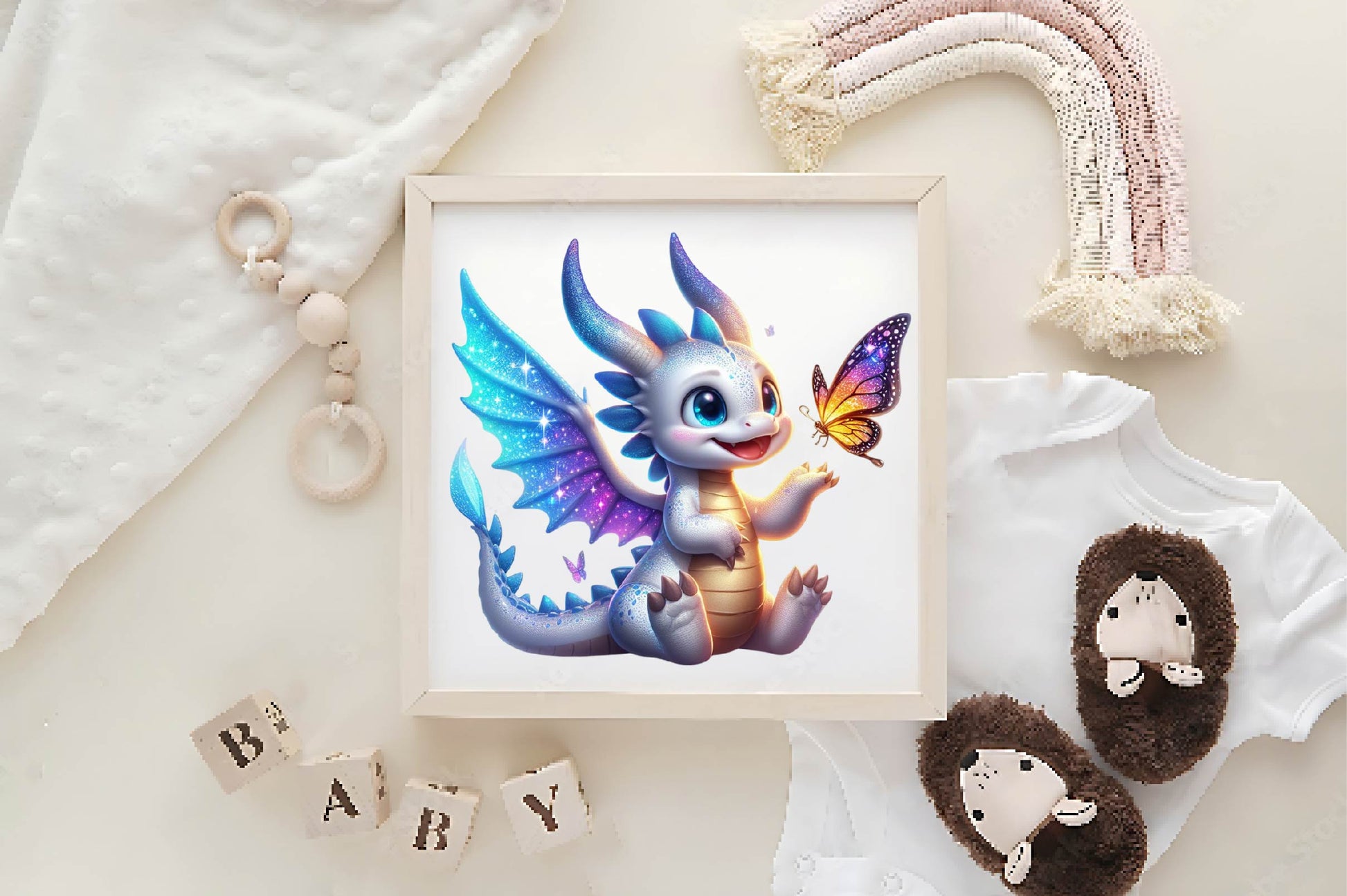 Cute Dragon With Butterfly Clipart Bundle - CraftNest - Digital Crafting and Art