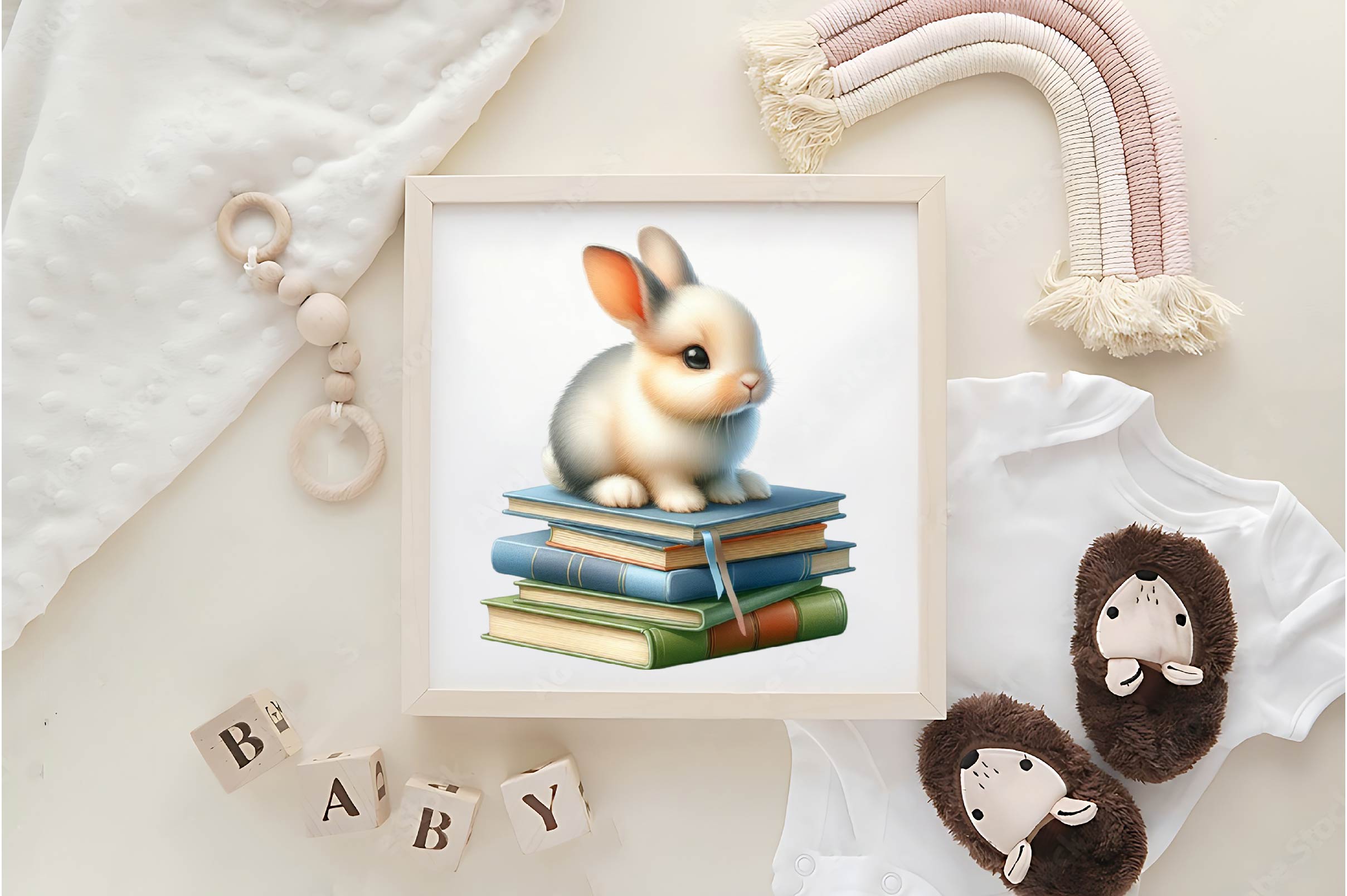 Rabbit Sitting Book Clipart Bundle - CraftNest - Digital Crafting and Art