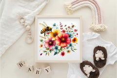 Floral Honey Bee Clipart Bundle - CraftNest - Digital Crafting and Art