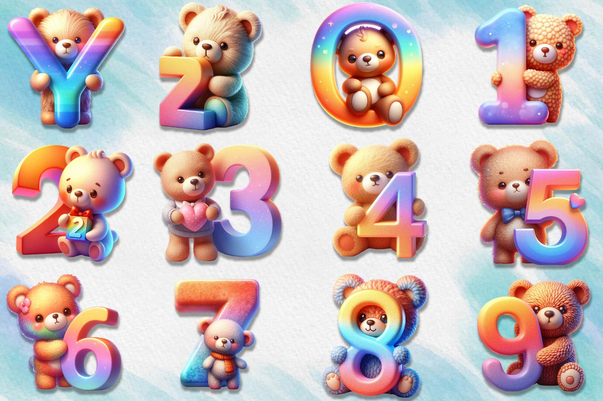 Teddy Bear Alphabet Clipart Bundle - CraftNest - Digital Crafting and Art
