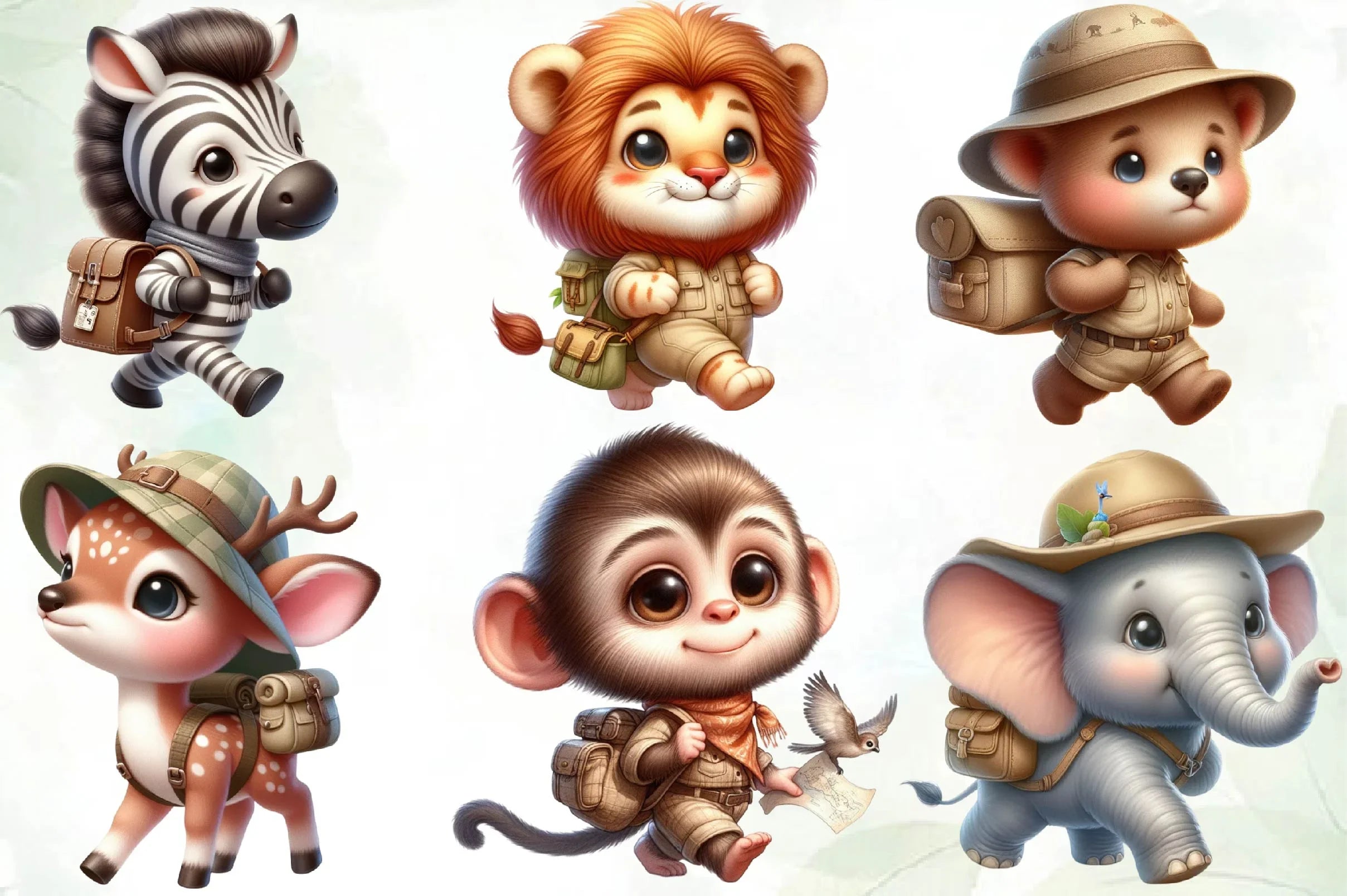Cute Safari Animals Jungle Animals Clipart Bundle - CraftNest - Digital Crafting and Art