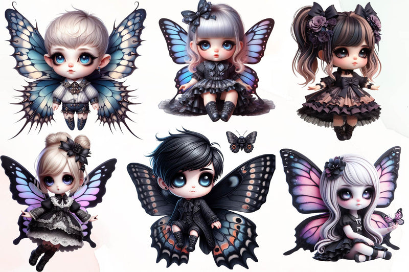 Cute Gothic Butterfly Clipart Bundle - CraftNest - Digital Crafting and Art