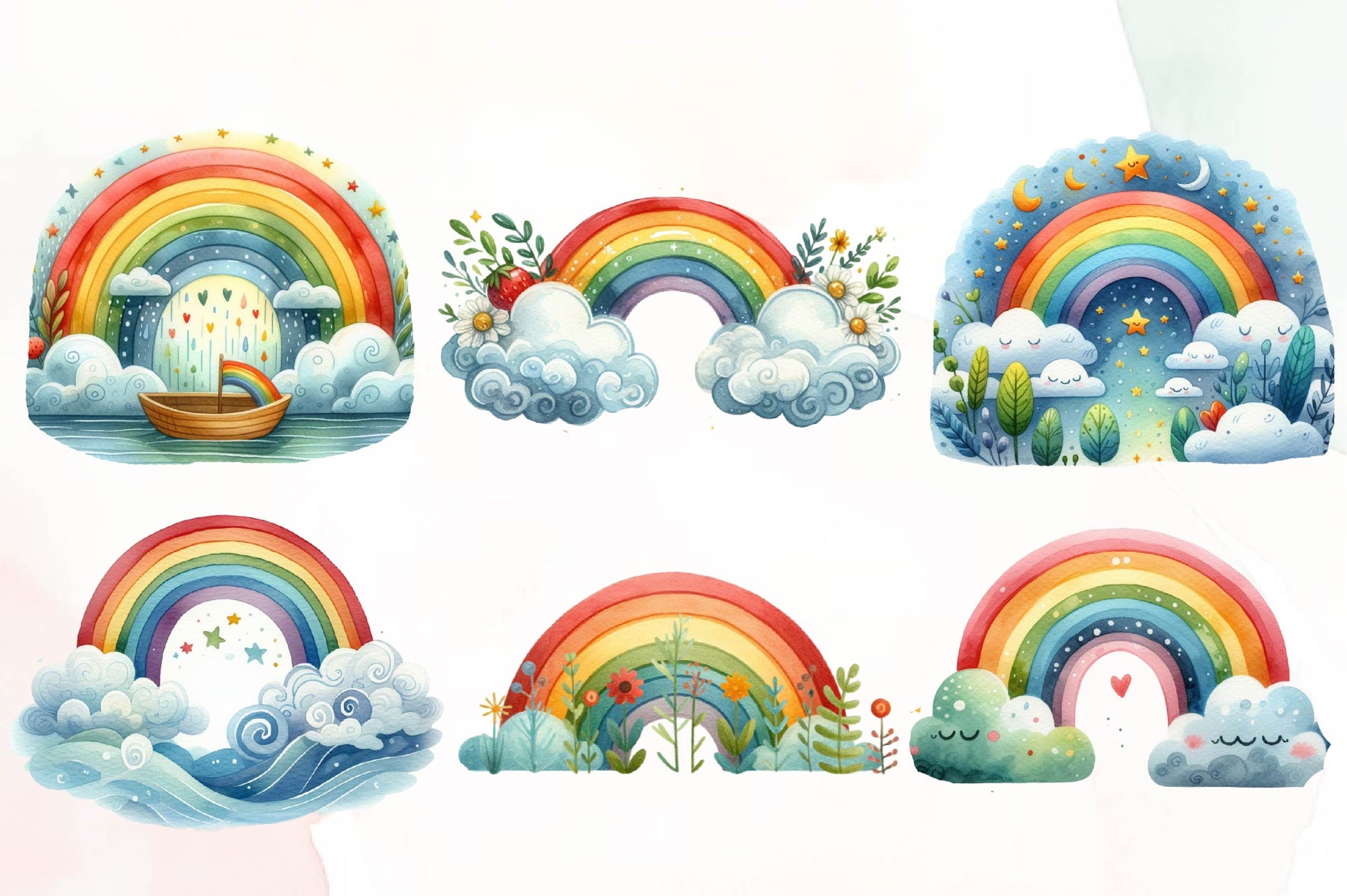 Set Of Rainbow Clipart Bundle - CraftNest - Digital Crafting and Art