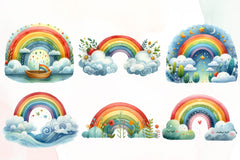 Set Of Rainbow Clipart Bundle - CraftNest - Digital Crafting and Art