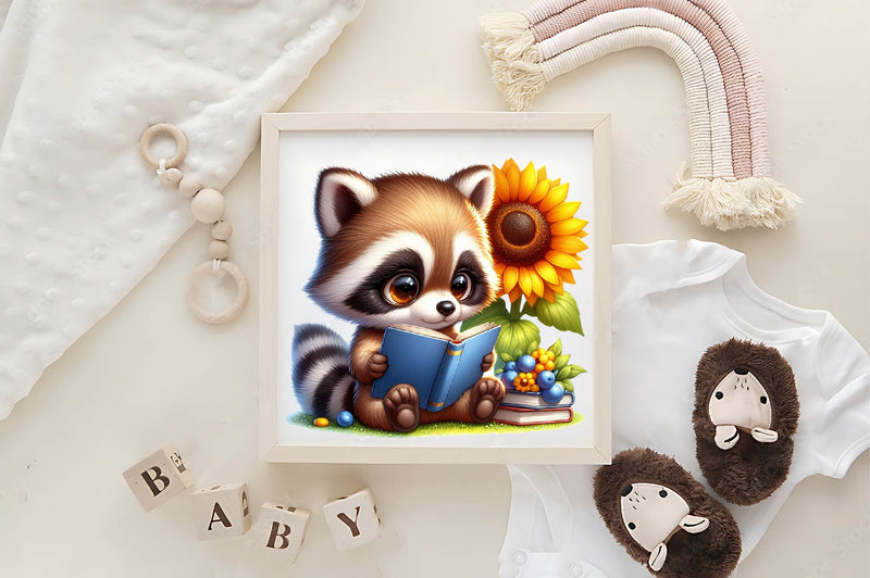Sunflower Raccoon Clipart Bundle - CraftNest - Digital Crafting and Art