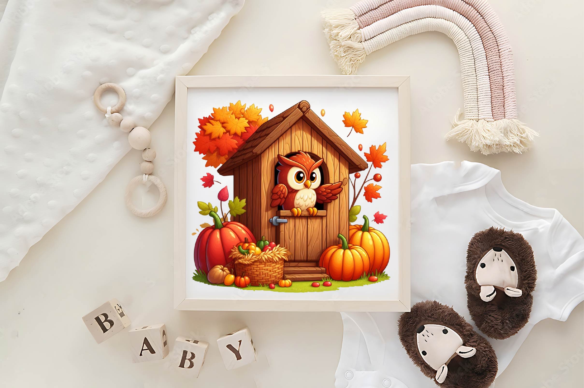 Autumn Owl House Clipart Bundle - CraftNest - Digital Crafting and Art