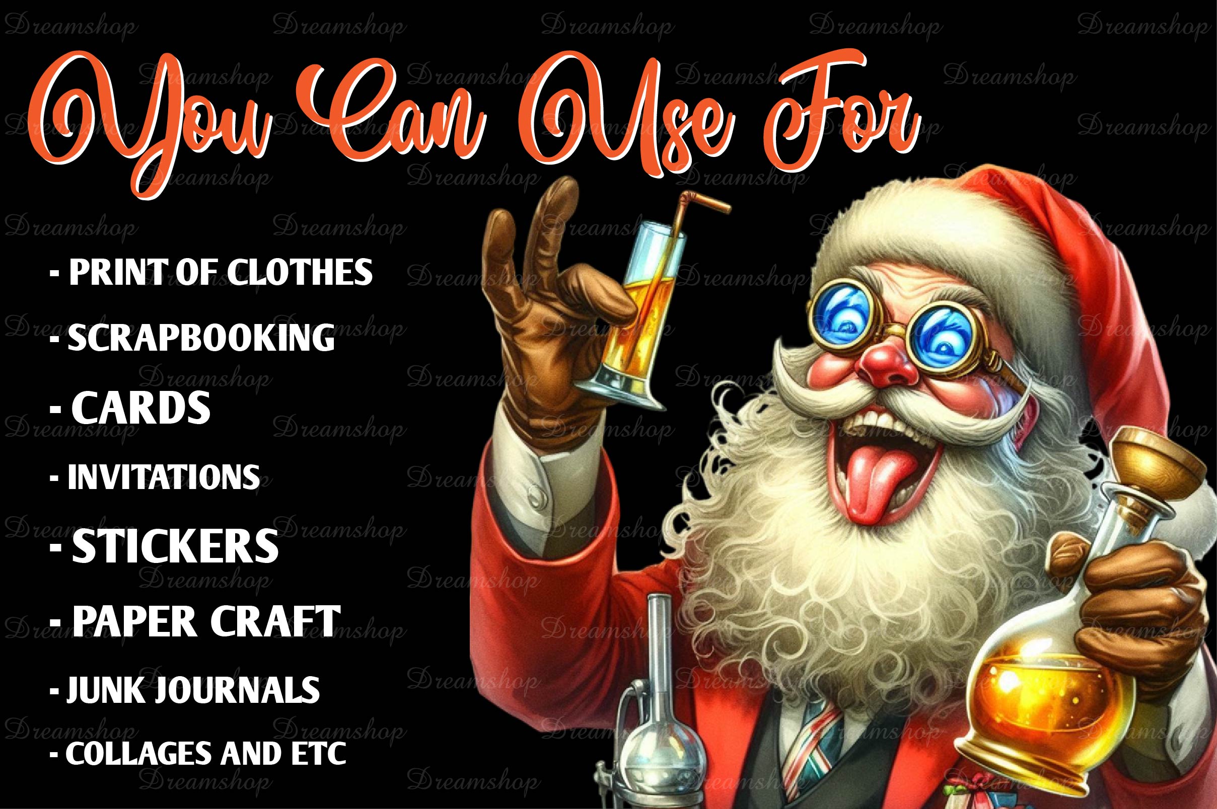 Funny Christmas Santa Clipart Bundle 3 - CraftNest - Digital Crafting and Art