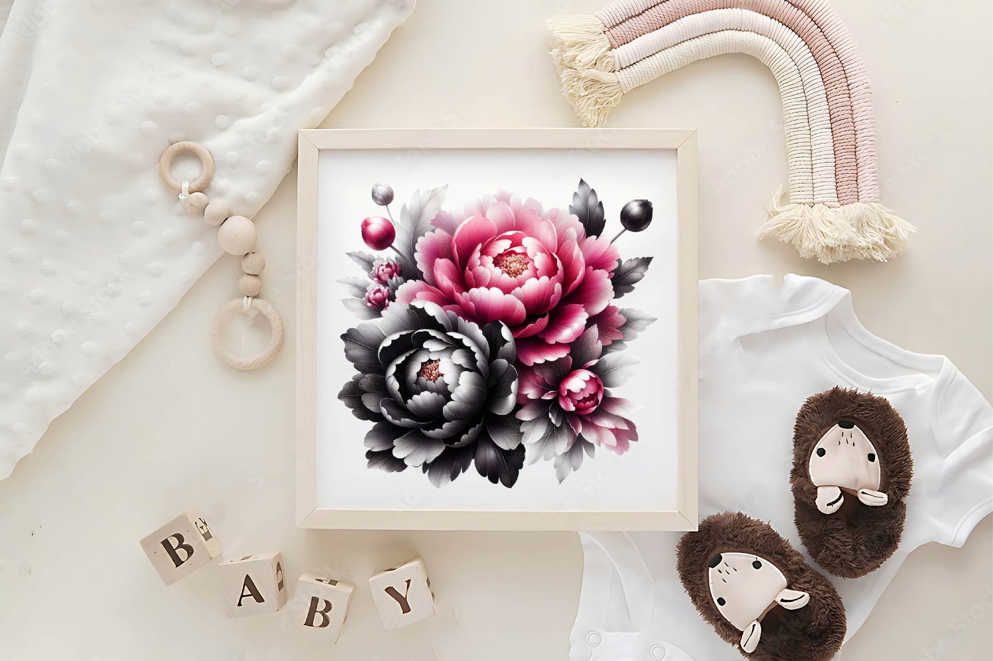 Black Pink And Silver Floral Clipart Bundle - CraftNest - Digital Crafting and Art