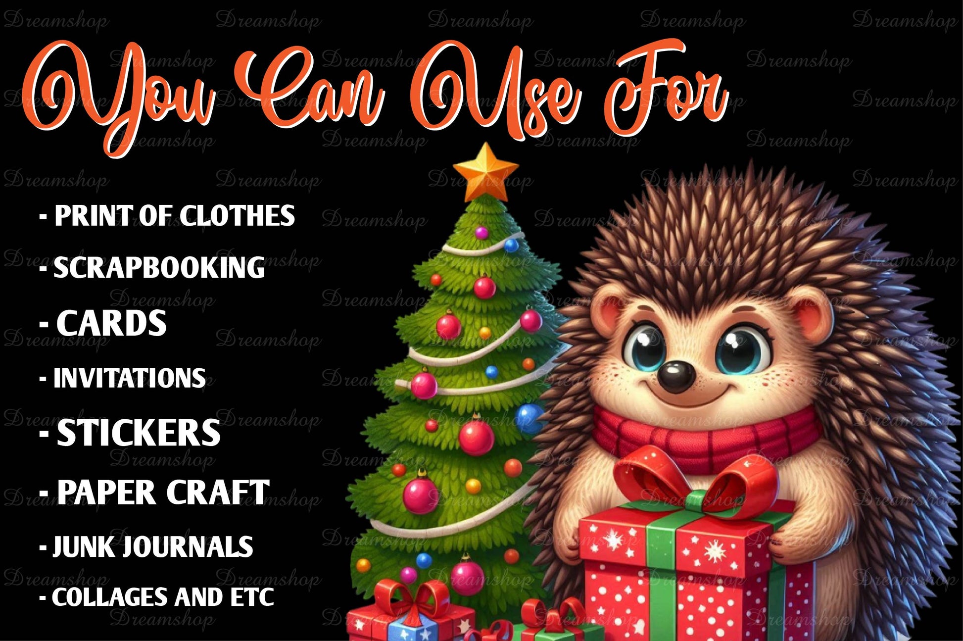 Christmas Cute Hedgehog Clipart Bundle - CraftNest - Digital Crafting and Art