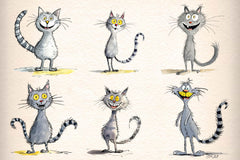 Funny Crazy Cats Clipart Bundle - CraftNest - Digital Crafting and Art