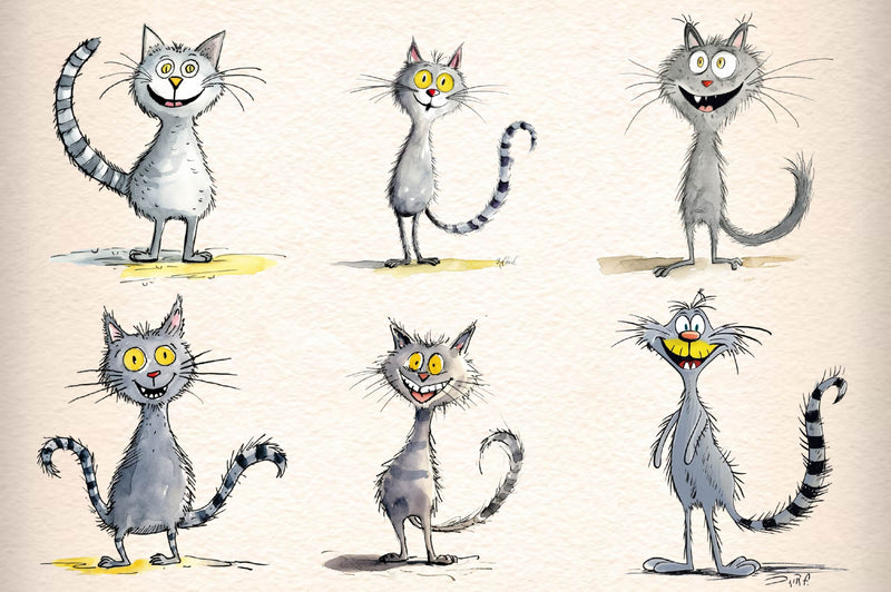 Funny Crazy Cats Clipart Bundle - CraftNest - Digital Crafting and Art
