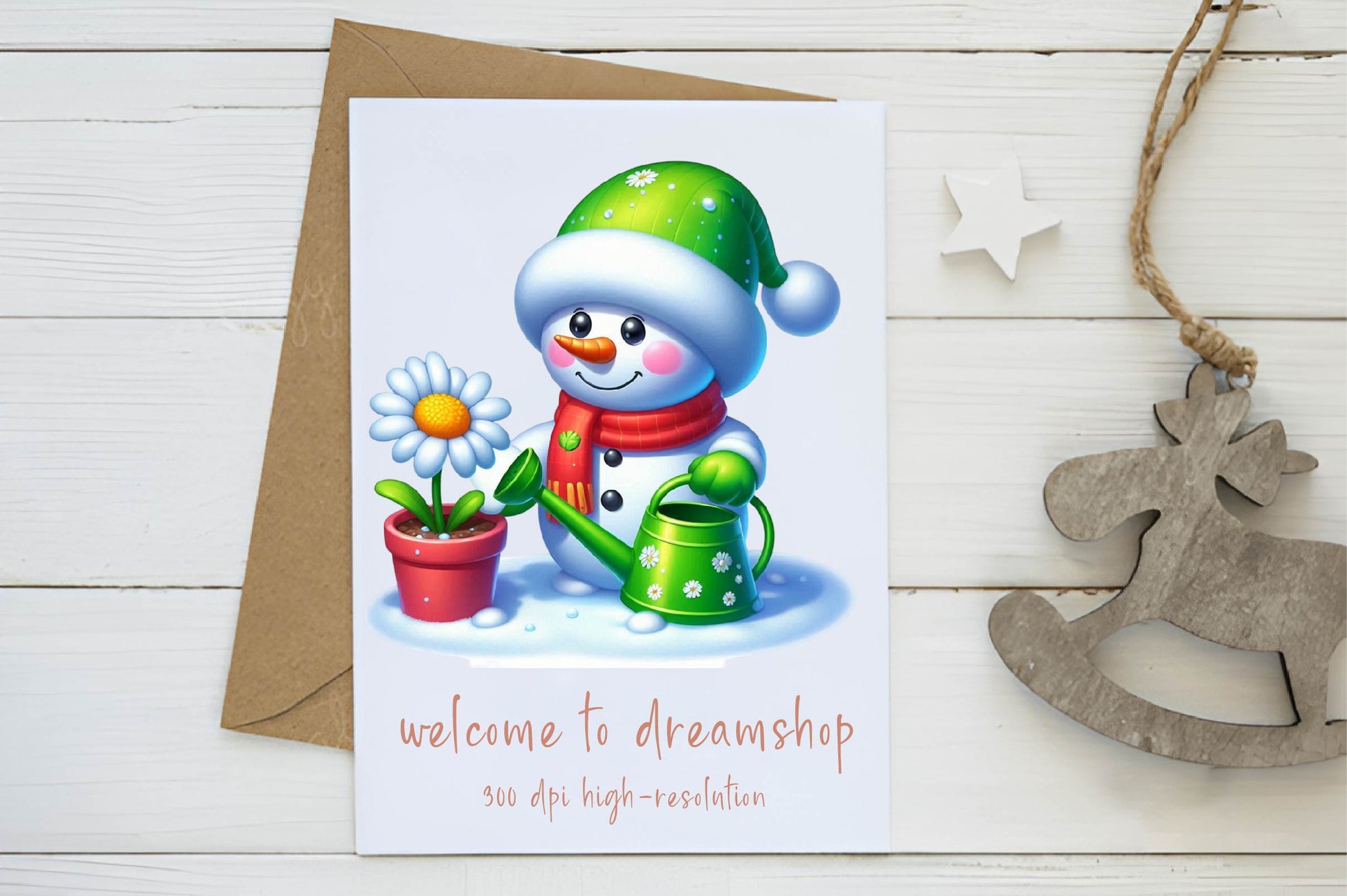 Green Christmas Snowman Clipart Bundle - CraftNest - Digital Crafting and Art