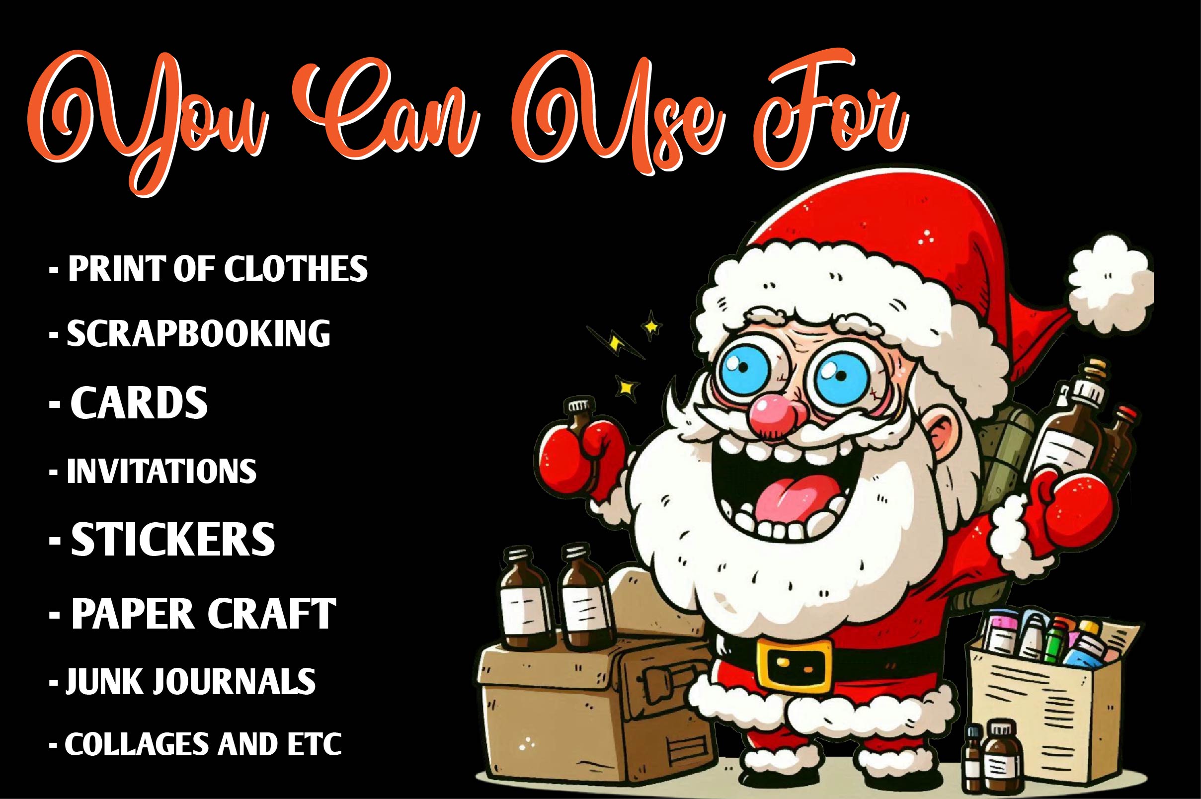 Funny Christmas Santa Clipart Bundle - CraftNest - Digital Crafting and Art