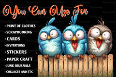 Funny Quirky Bird Clipart Bundle - CraftNest - Digital Crafting and Art