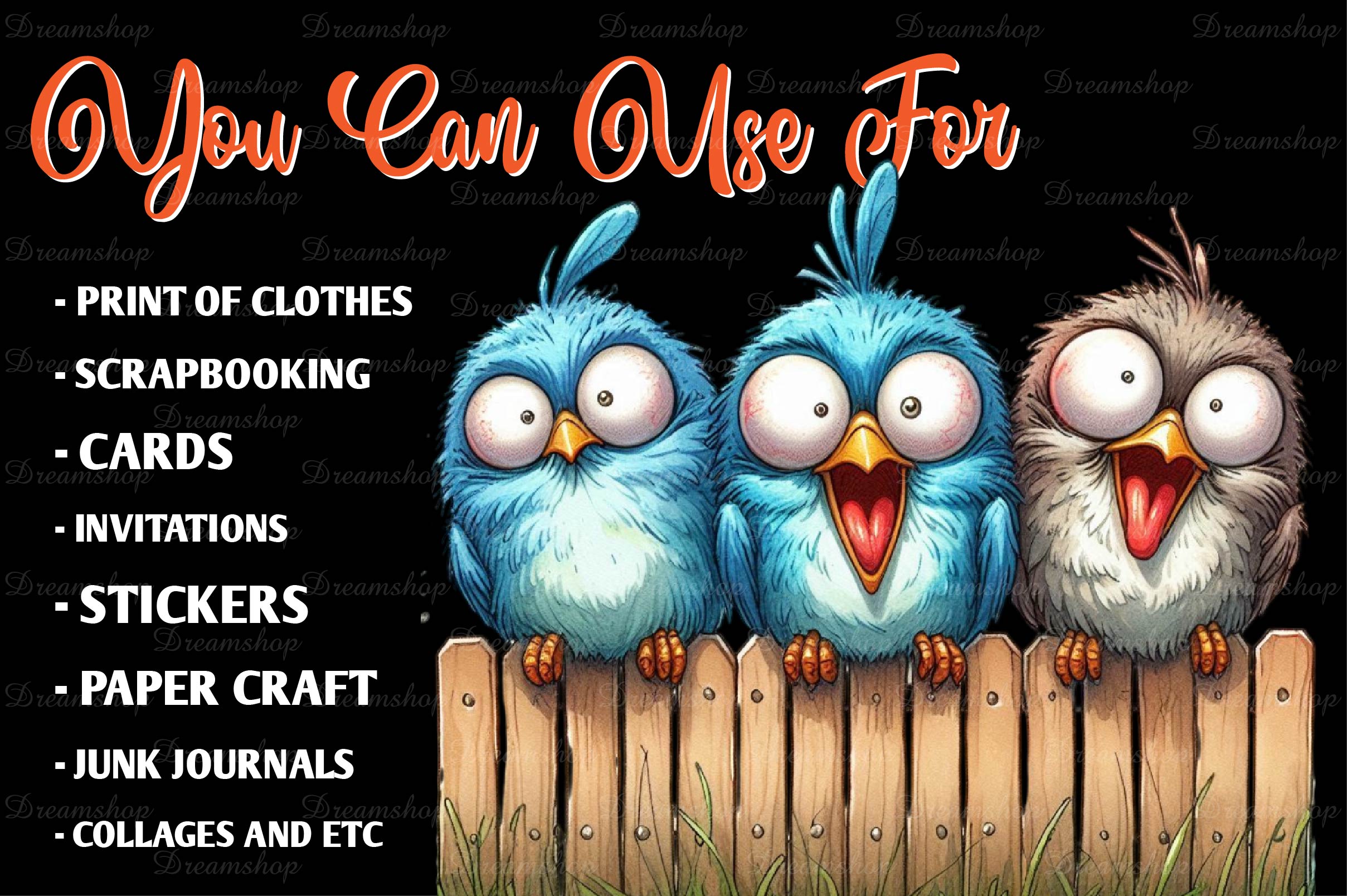 Funny Quirky Bird Clipart Bundle - CraftNest - Digital Crafting and Art
