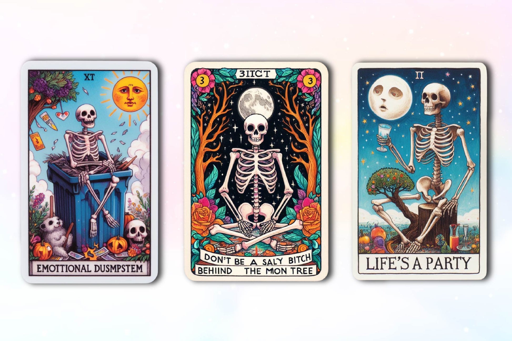 Sarcastic Skeleton Tarot Card Clipart Bundle - CraftNest - Digital Crafting and Art