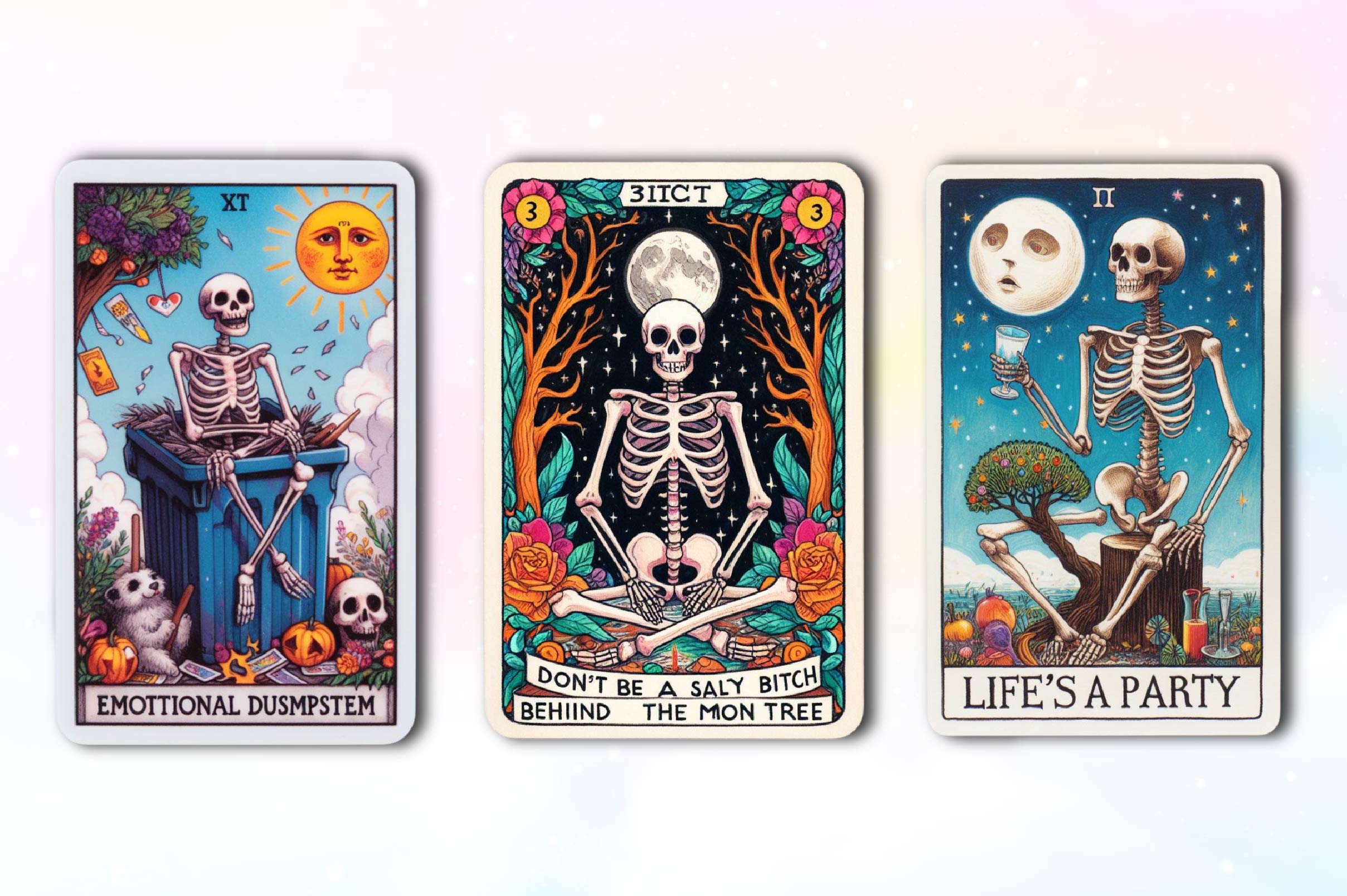 Sarcastic Skeleton Tarot Card Clipart Bundle - CraftNest - Digital Crafting and Art