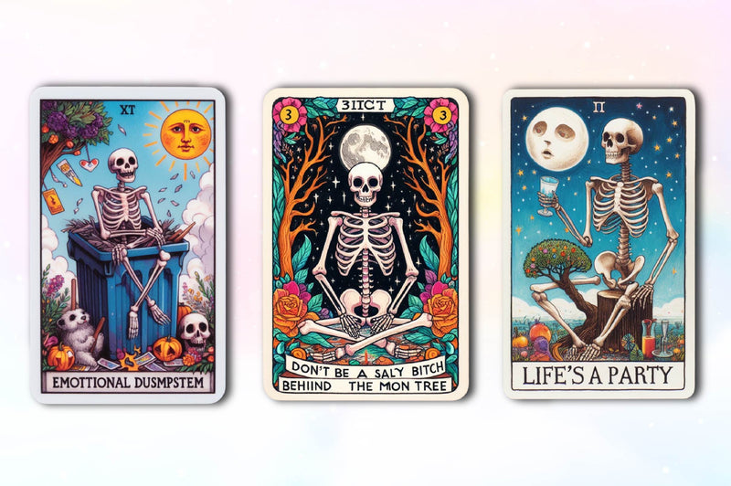 Sarcastic Skeleton Tarot Card Clipart Bundle - CraftNest - Digital Crafting and Art