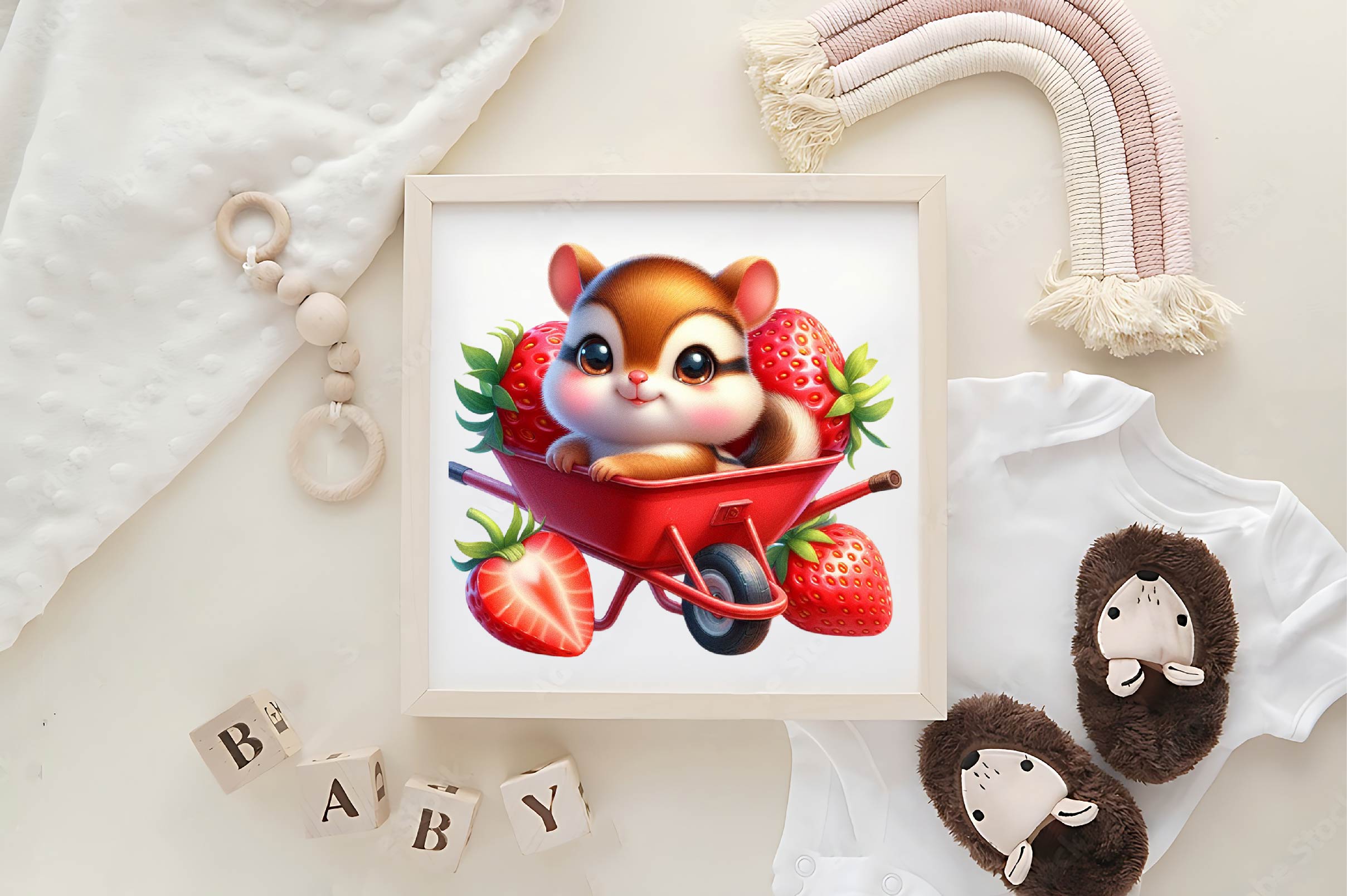 Cute Chipmunks Strawberry Clipart Bundle - CraftNest - Digital Crafting and Art