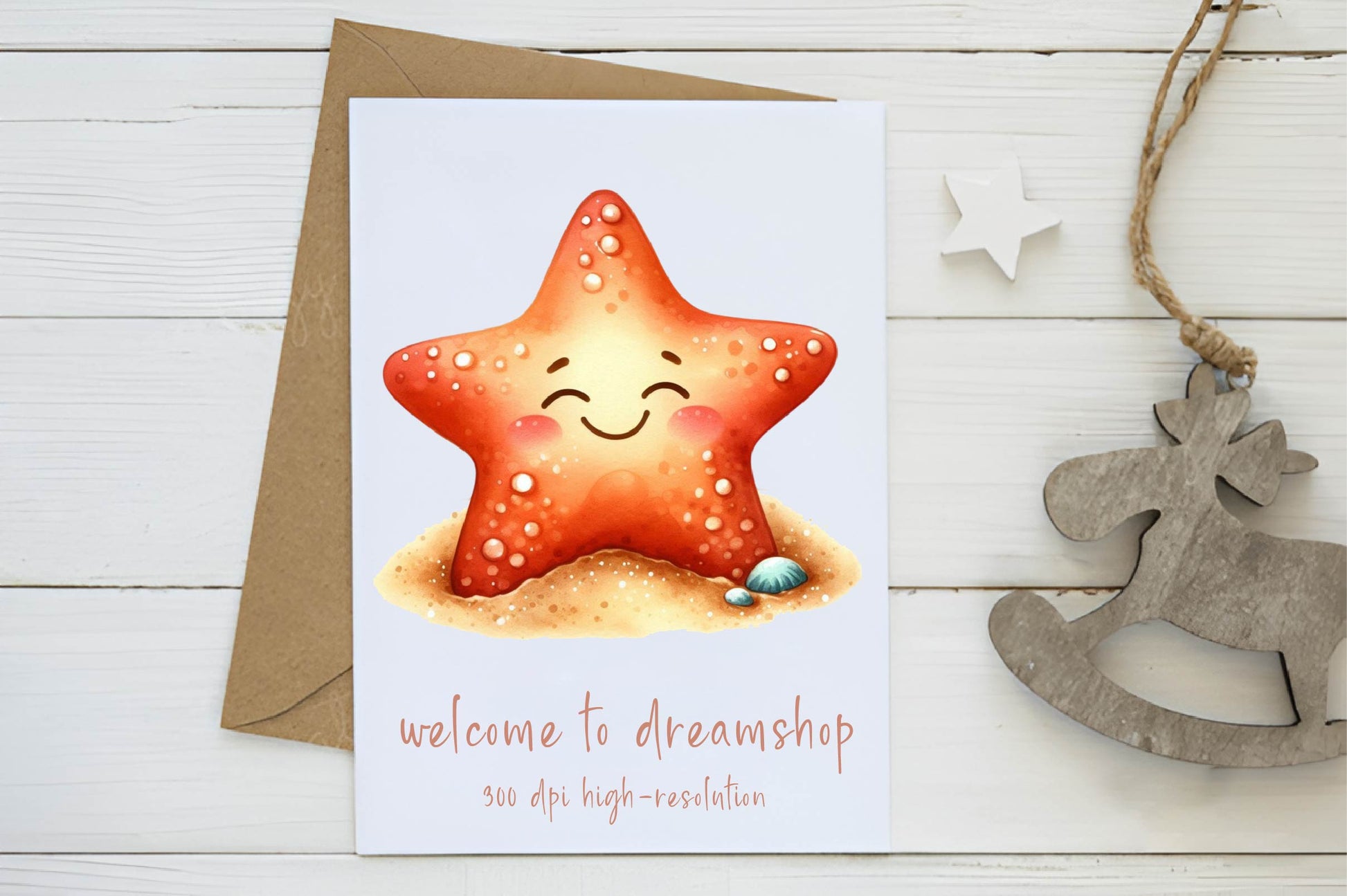 Smiling Starfish Beach Clipart Bundle - CraftNest - Digital Crafting and Art