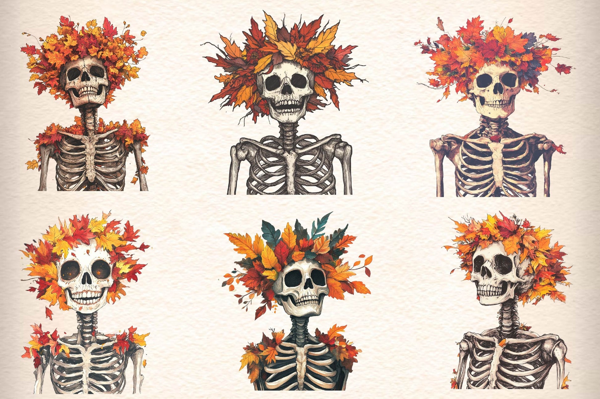 Autumn Skeleton Clipart Bundle - CraftNest - Digital Crafting and Art