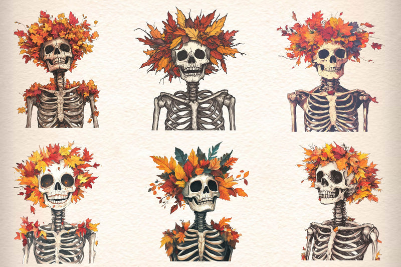 Autumn Skeleton Clipart Bundle - CraftNest - Digital Crafting and Art