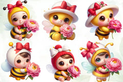 Cute Bee Clipart Bundle 2 - CraftNest - Digital Crafting and Art