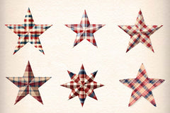 Americana Plaid Star Clipart Bundle - CraftNest - Digital Crafting and Art