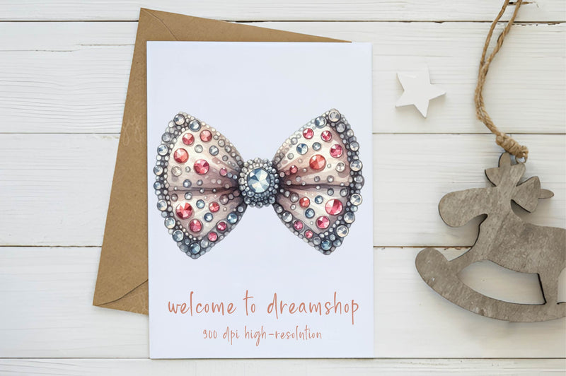 Rhinestone Bow Tie Clipart Bundle - CraftNest - Digital Crafting and Art