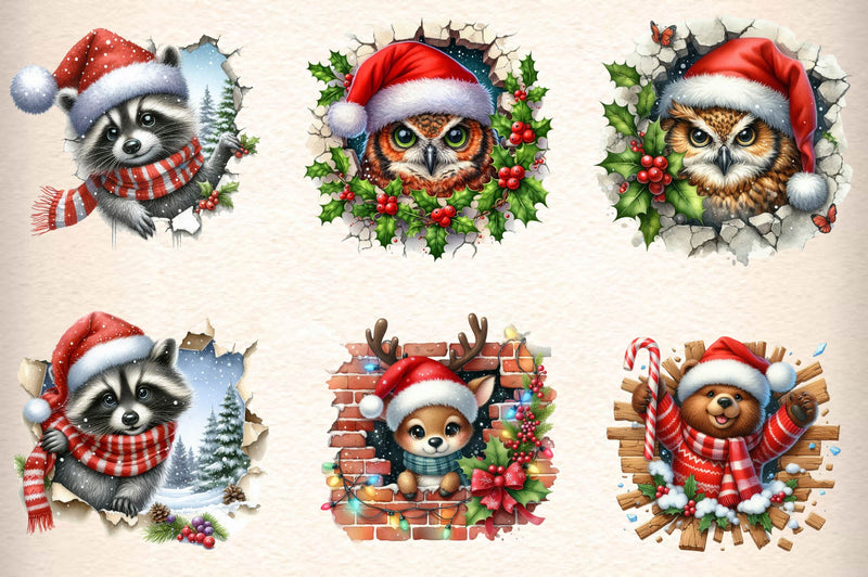 Broken Wall Christmas Clipart Bundle - CraftNest - Digital Crafting and Art