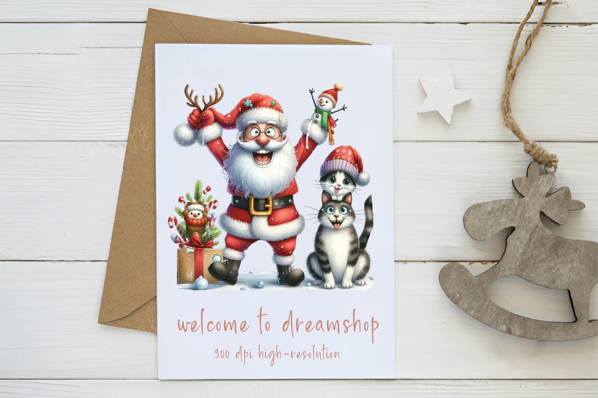 Funny Christmas Santa Clipart Bundle 4 - CraftNest - Digital Crafting and Art