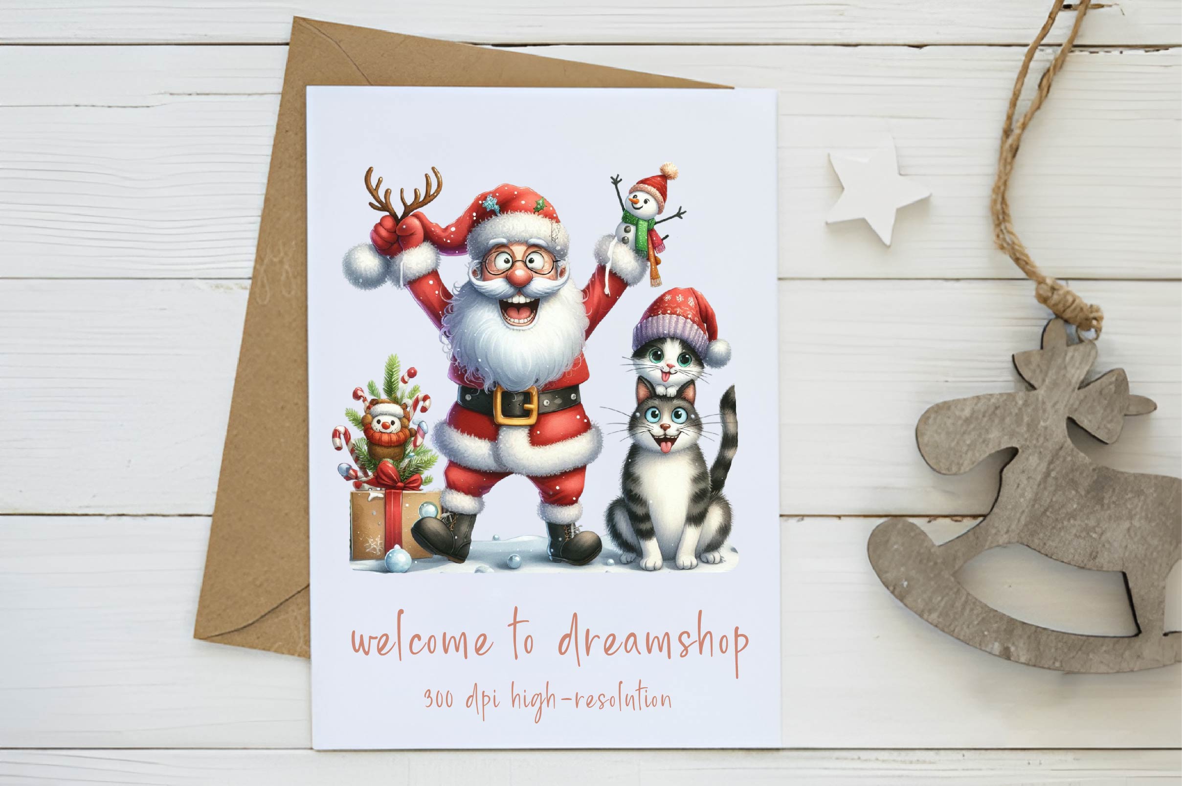 Funny Christmas Santa Clipart Bundle 4 - CraftNest - Digital Crafting and Art