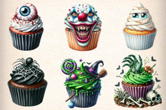 Scary Halloween Cupcake Clipart Bundle - CraftNest - Digital Crafting and Art