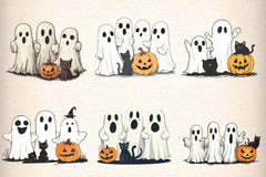 Funny Autumn Ghost Clipart Bundle - CraftNest - Digital Crafting and Art