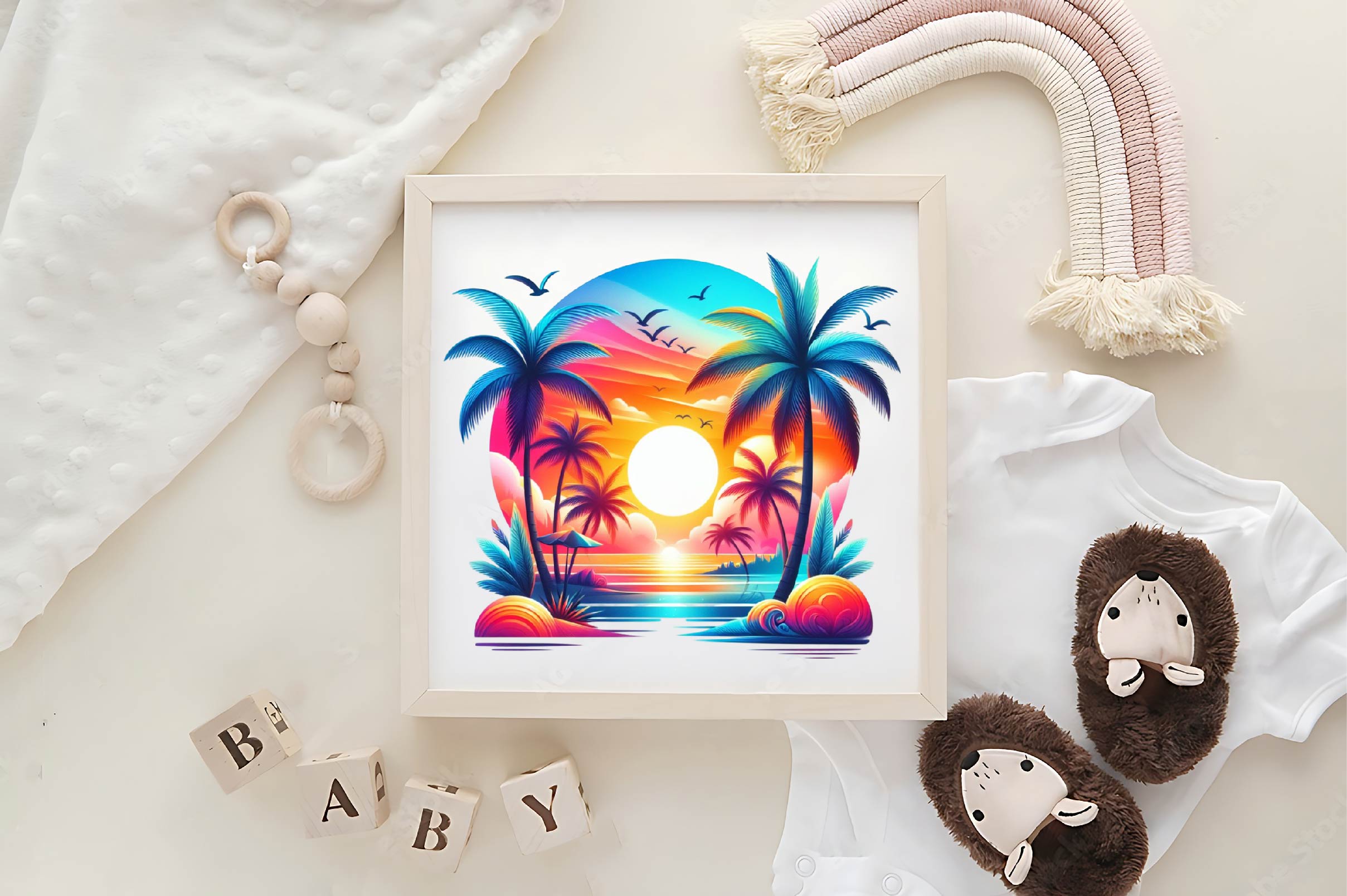 Retro Round Summer Clipart Bundle - CraftNest - Digital Crafting and Art