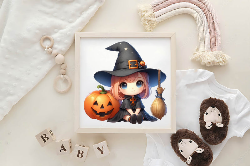 Cute Little Witch Clipart Bundle - CraftNest - Digital Crafting and Art