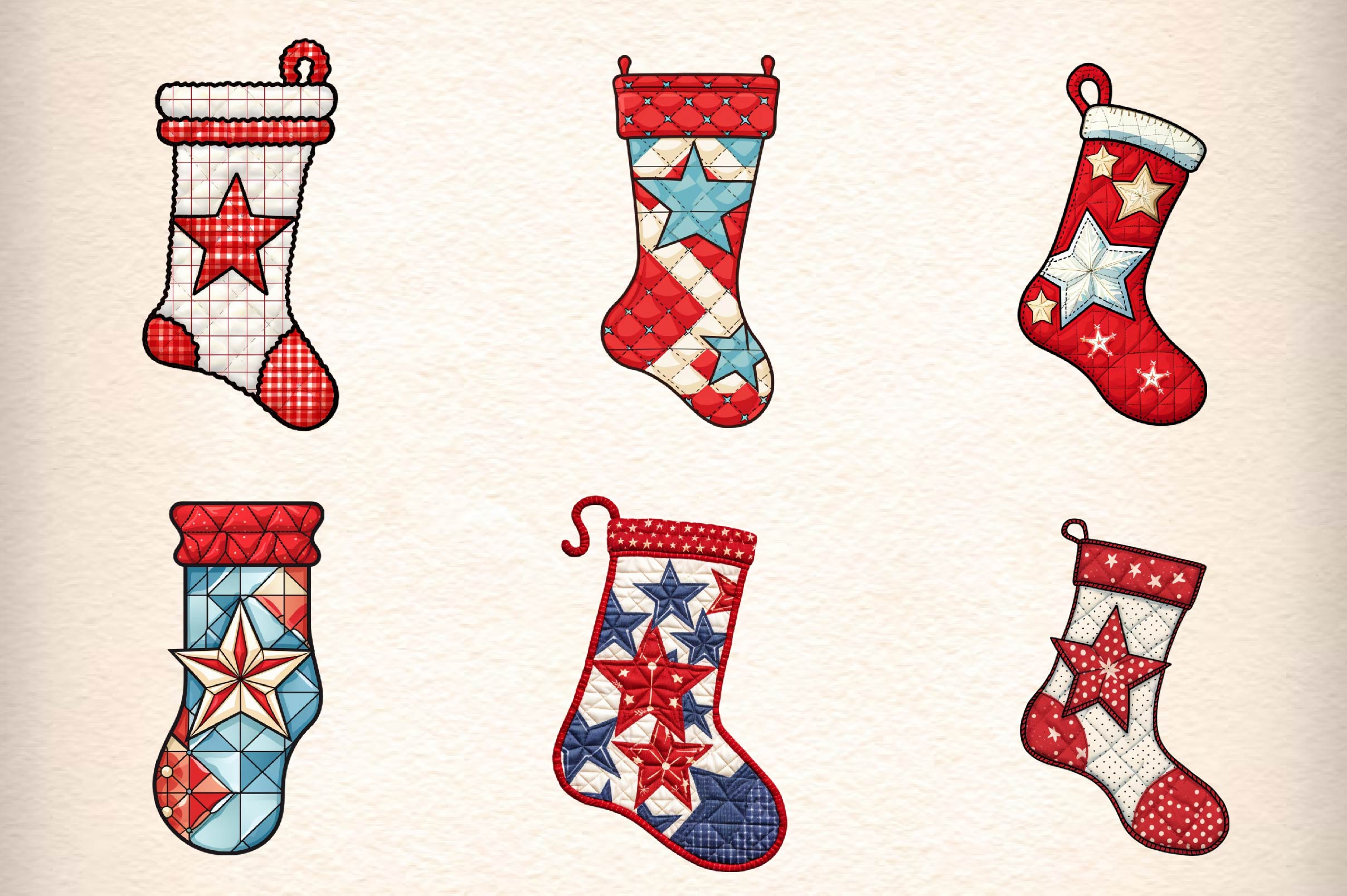 Christmas Stocking Clipart Bundle 1 - CraftNest - Digital Crafting and Art