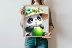 Summer Animals Eating Green Coconut Clipart Bundle - CraftNest - Digital Crafting and Art